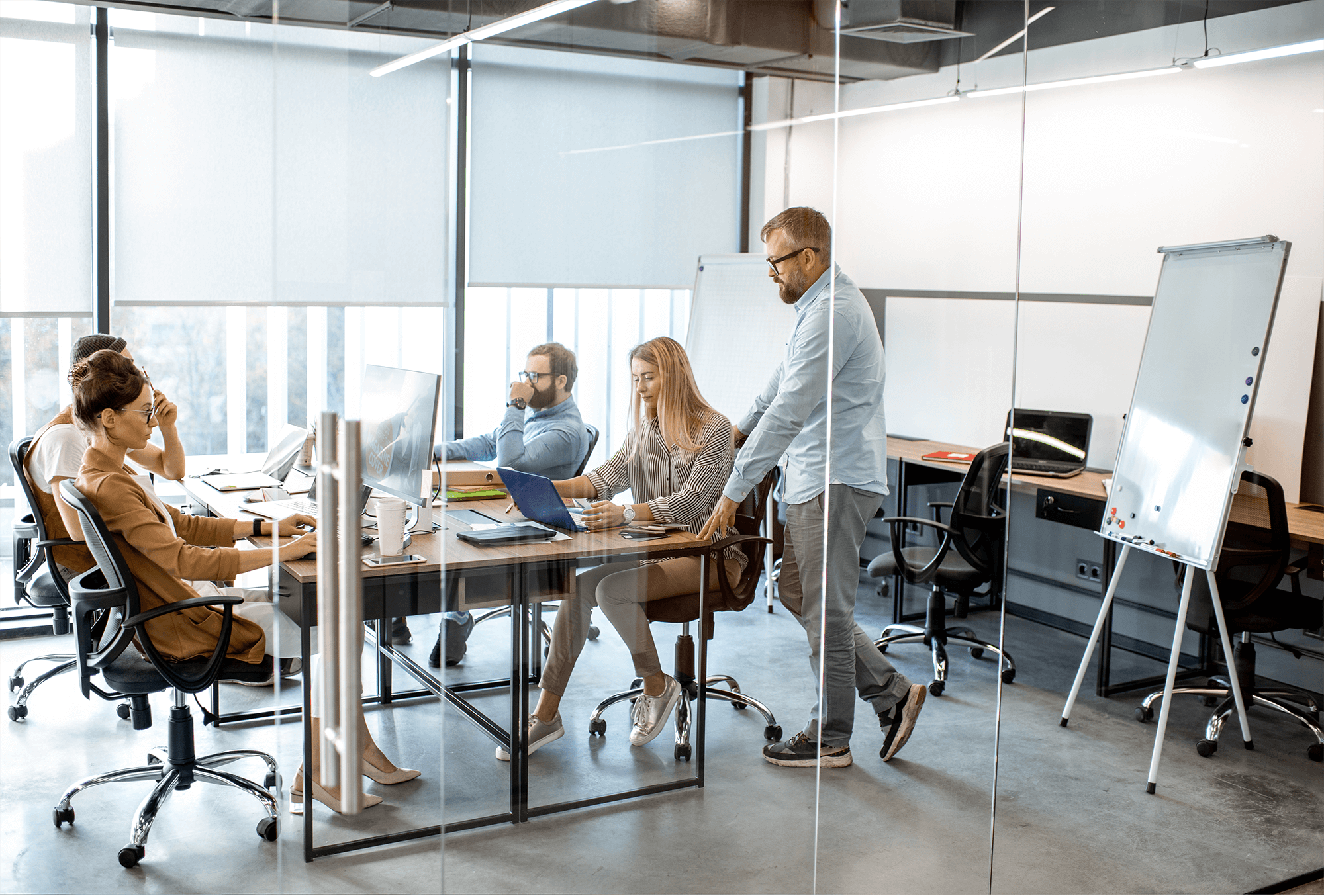 Qualität bei der Arbeit Personen in einem Meeting